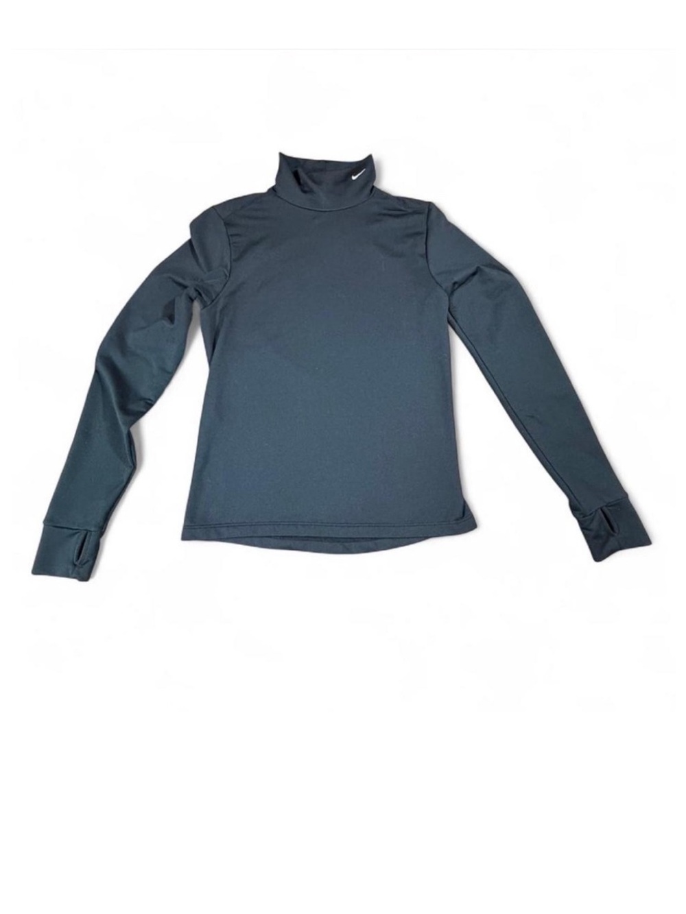 Nike Dri Fit Black Mock Neck Long Sleeve Thumbhole Athletic Top Women’s Small